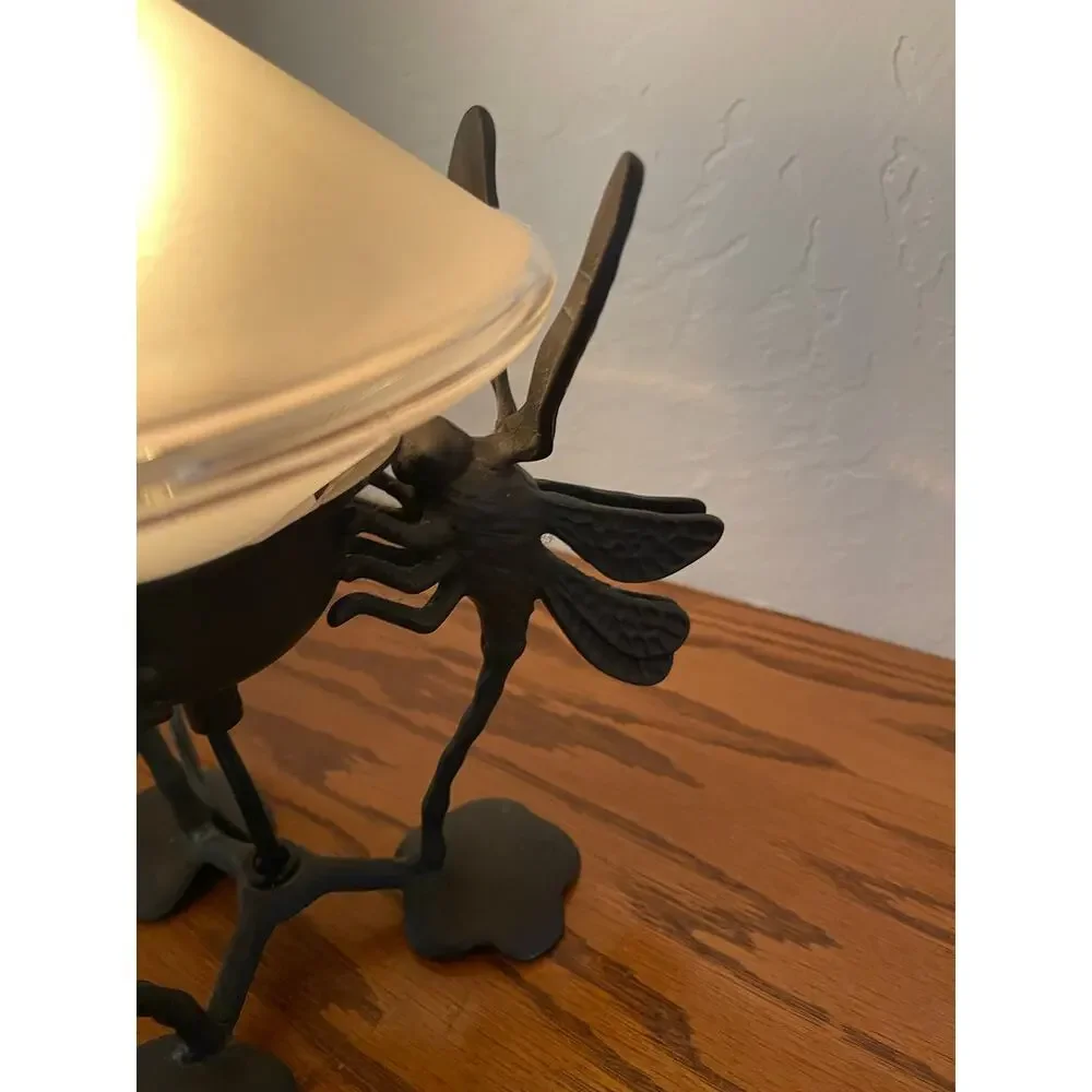 Vintage bronze, dragonfly table accent lamp